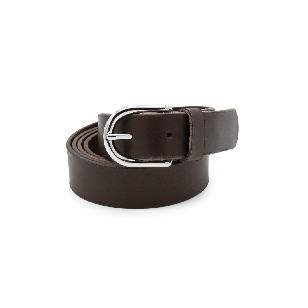 Cintura Cuoio Fibbia Argento 3cm