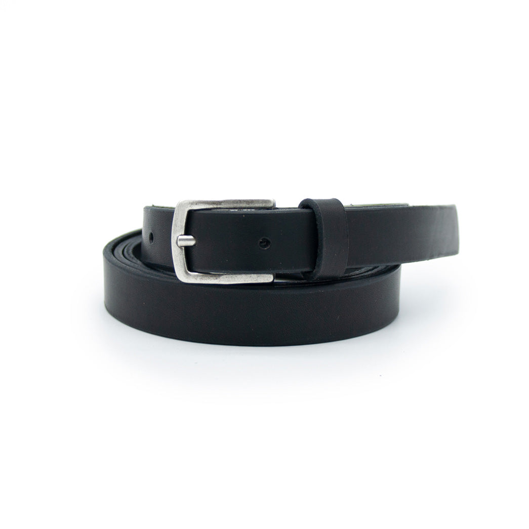 Cintura Cuoio Fibbia Argento 2cm