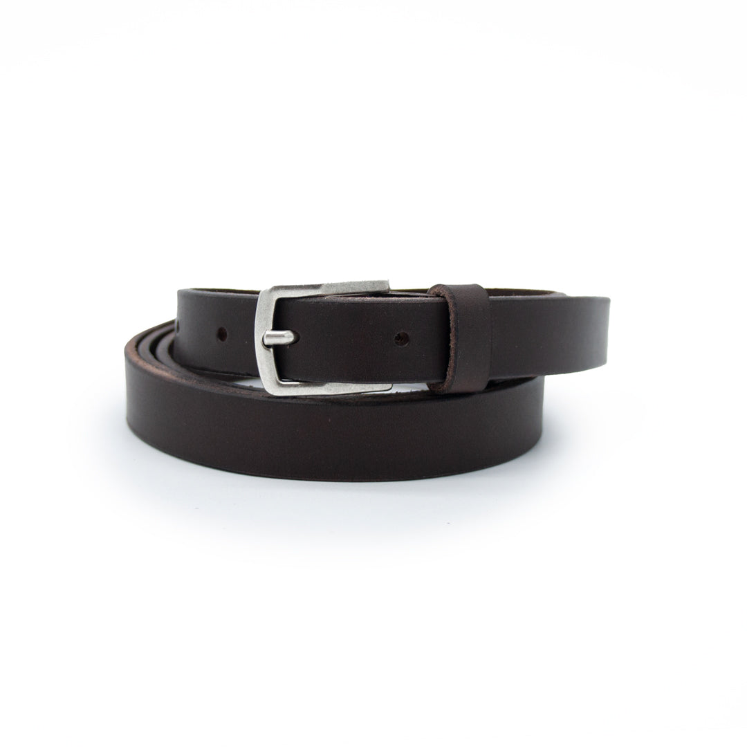 Cintura Cuoio Fibbia Argento 2cm