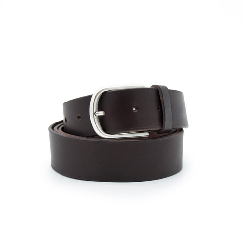 Cintura Cuoio Fibbia Argento 3,5cm
